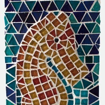 Mosaic sea horse