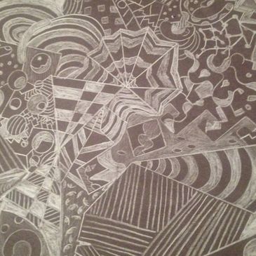 High school art project, symmetrical shapes, circa 2001