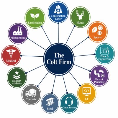 Diagram showing services of The Colt Firm.
