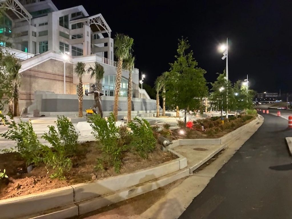 Progress Work on The Hall of Fame Walk in downtown Mobile, Alabama.