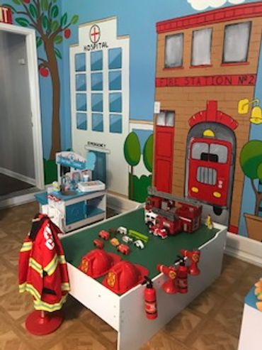 Pretend fire station play area