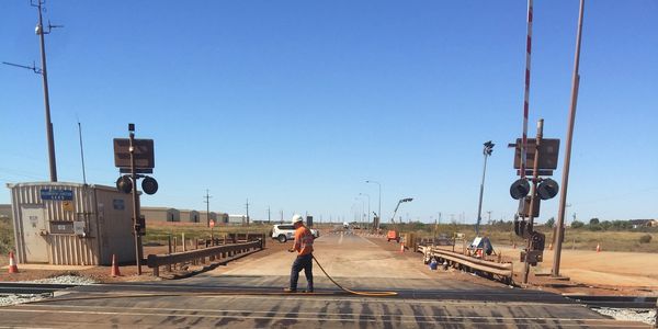 One of the various rail crossing for BHP 