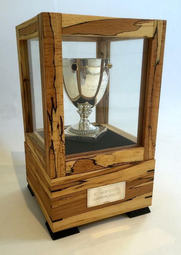 Trophy cabinet display case made from Spalted Beech & Bog Oak