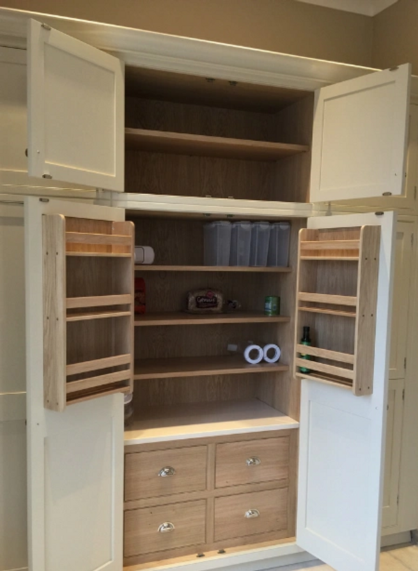 Kitchen Larder unit made from Painted Tulipwood and Oak