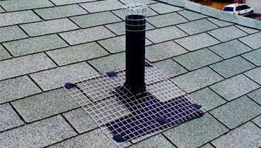 Mesh applied around a chimney