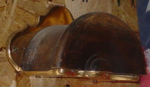 Bridle Rack: Antique, wood and brass, 4 available