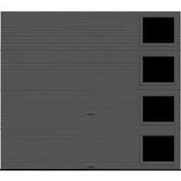 A dark, abstract image with horizontal lines and four black rectangles on the right.