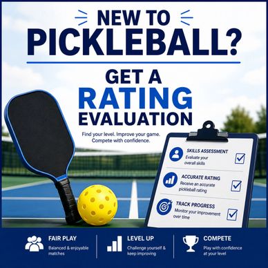 Pickleball rating evaluation promotes skill assessment and progress tracking.