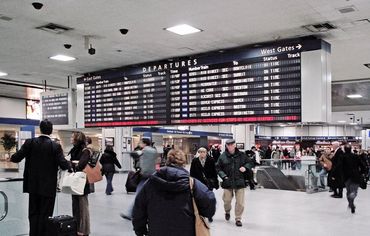 Amtrak located in Penn Station, a short walk away.