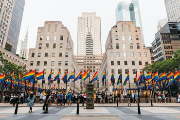 Rockefeller Center is a neighborhood attraction.