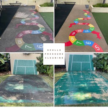 Play areas have been pressure cleaned. Schools, day care, parks and backyards.