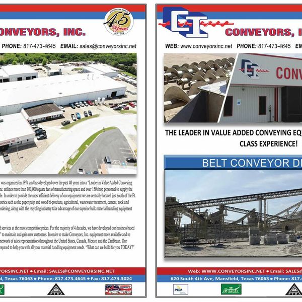 Belt Conveyors
Belt Conveyors provide an efficient method of conveying a wide range of materials, va