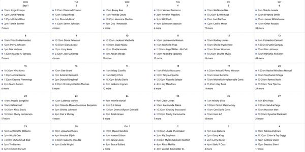 Total Influence Marketing Facebook Sales Events Calendar.