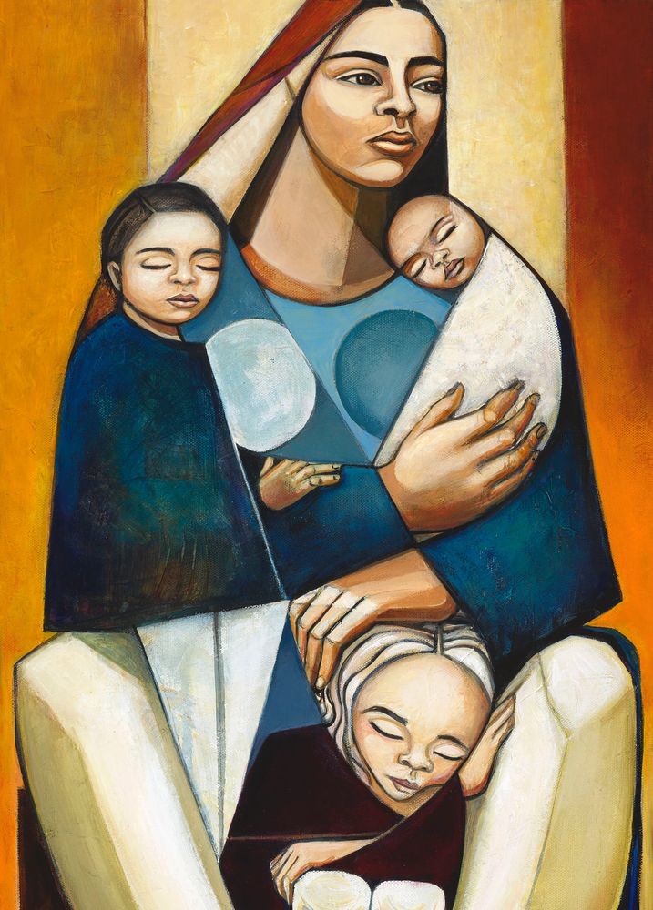 Laura V. Rodriguez, Inseparable Painting, Mother & Child Paintings, Latina Artists in Los Angeles