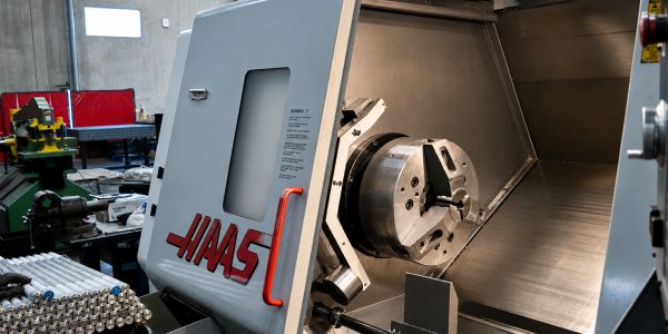 HAAS CNC machine in an industrial workshop.