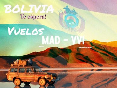 Imagen colorida con la bandera de Bolivia, con los colores rojo, amarillo y verde; el mar de Sal.