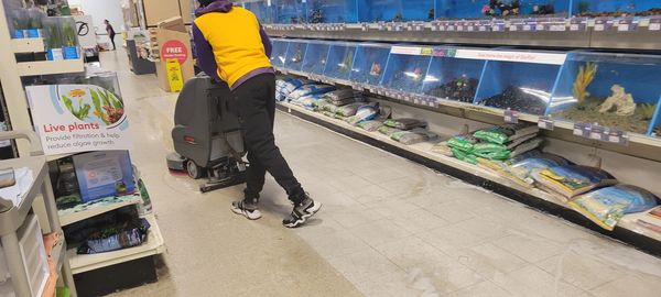 We clean retail stores. It doesn't matter your business size we are here to help.