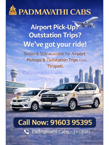 Airport packages, Airport Pick-up & drop | Intercity rides, Airport drop to Bangalore / Chennai.