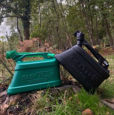 Easyfill no-spill petrol and diesel jerry cans, designed for safe refuelling without spills