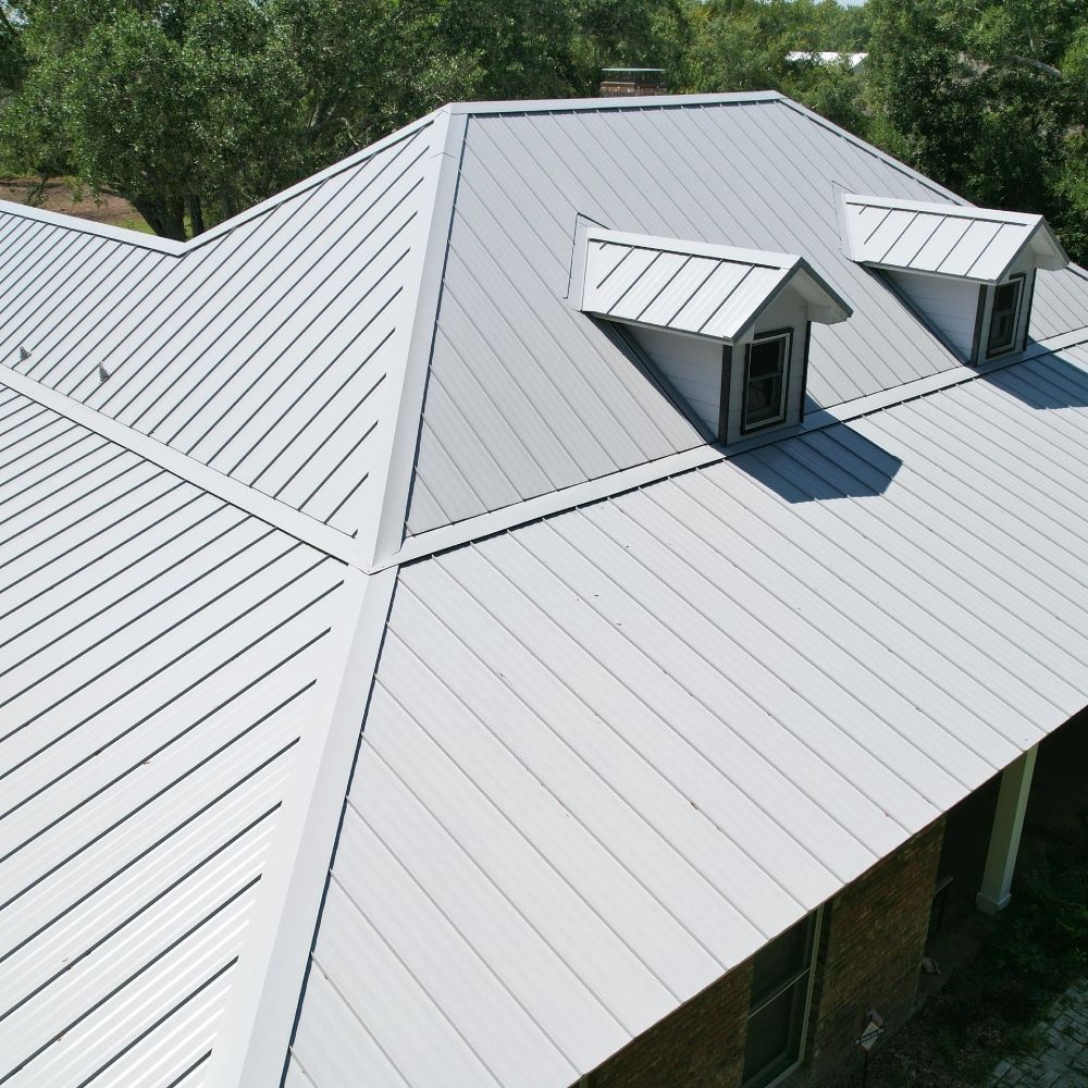 This is a standing seam metal roofing system installed in Biloxi, MS