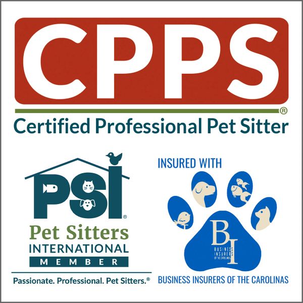CPPS Certified Professional Pet Sitter logo with PSI and insurance badges.