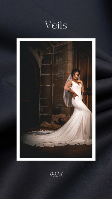 Veil, bride, short veil, detailed veil, crystal, crystal edging