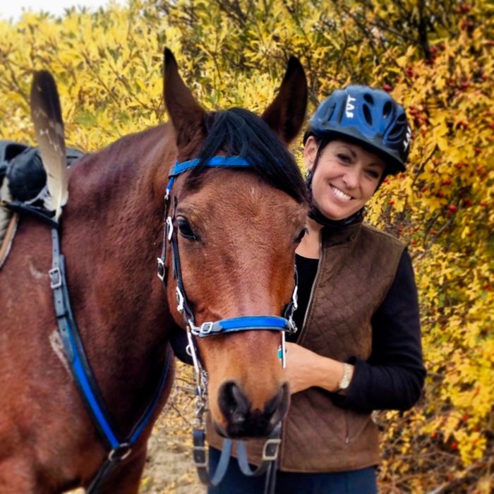 Sally Tarbet, riding in an Arabian Saddle Company Solstice