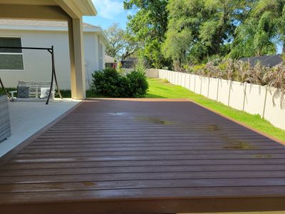 Composite Deck with brown deck boards in Tampa