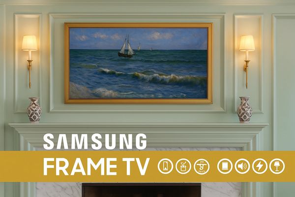 Samsung Frame TV Installation above fireplace