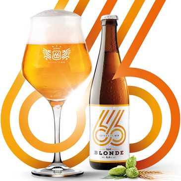 Bière 66 blonde - La soixante-six blonde est une bière belge et artisanale à 6,6% de degré d'alcool