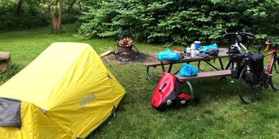 Campsite on the GAP at Dravo campground