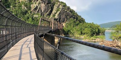Pedestrian bridge connecting Harper's Ferry to the C&O Canal