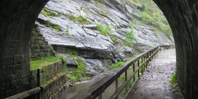 View of the eastern opening from inside the Paw Paw Tunnel
