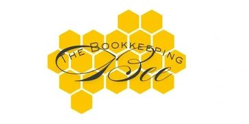 Logo with honeycomb design and 'The Bookkeeping Bee' text.