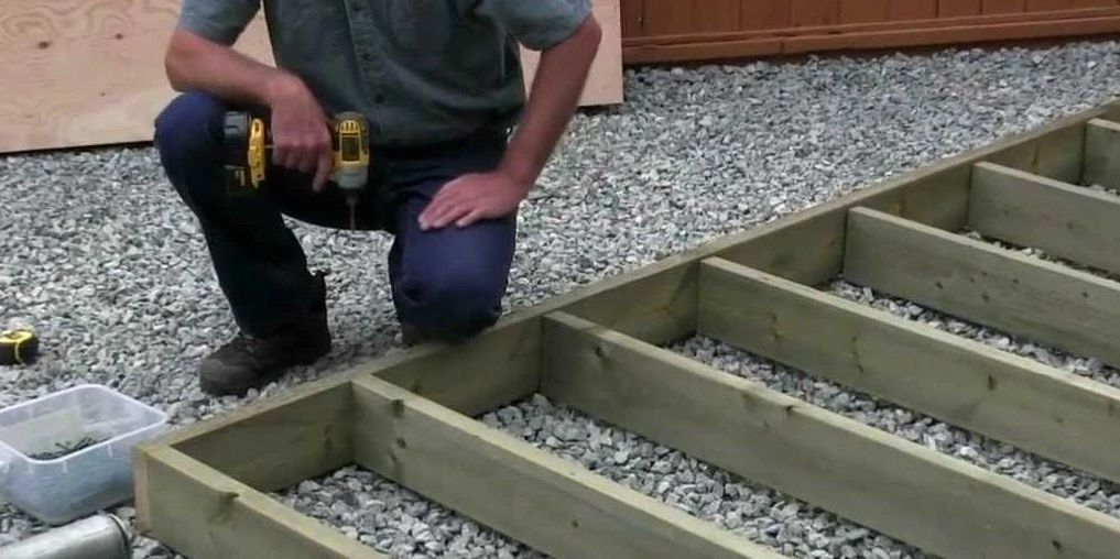 We start with ground contact pressure treated material.  Level area and square the subfloor.