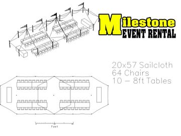 20x57 sailcloth tent layout