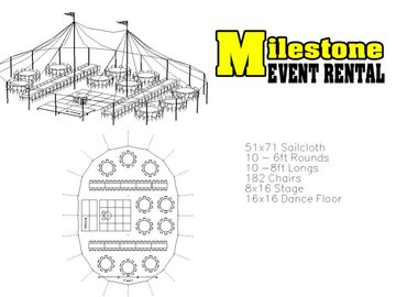51x71 sailcloth tent seating 182