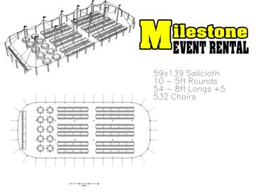 59x139 sailcloth tent for seating of 532