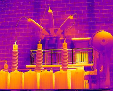 Thermal Image Result Infiray Thermal Camera object Transformator on Power Plant.