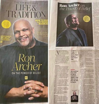 A recent feature story about Ron Archer in the Epoch Times.