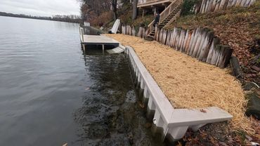 Aqualife seawalll and Weardeck Dock grey on Long Lake Portage Lakes Ohio
