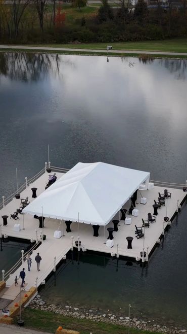 Wave Armor large floating dock with tent for entertaining in Big Prairie OHIO by AquaLife Constructi
