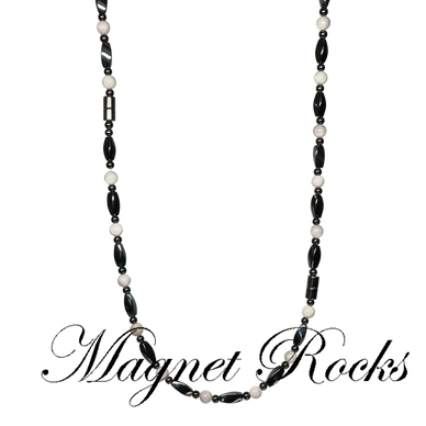 Kunzite Hematite Magnetic Necklace features Kunzite Magnetic Hematite and Magnetic Jewelry Clasps.