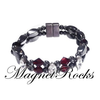 Magnetic Siam Bracelet features Siam Crystal by Swarovski® and Magnetic Jewelry Clasps.