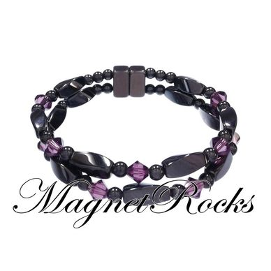 Magnetic Amethyst Bracelet features Amethyst Crystal by Swarovski® and Magnetic Jewelry Clasps.