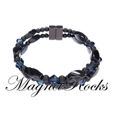 Magnetic Montana Bracelet features Montana Crystal by Swarovski® and Magnetic Jewelry Clasps.