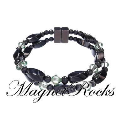 Magnetic Peridot Bracelet features Peridot Crystal by Swarovski® and Magnetic Jewelry Clasps.