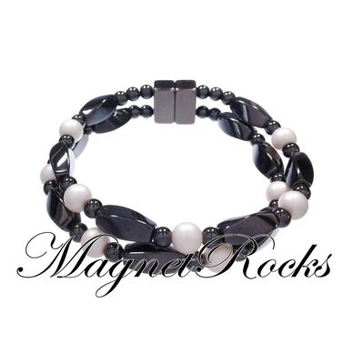Magnetic Pearl Bracelet features Pearl Crystal by Swarovski® and Magnetic Jewelry Clasps.
