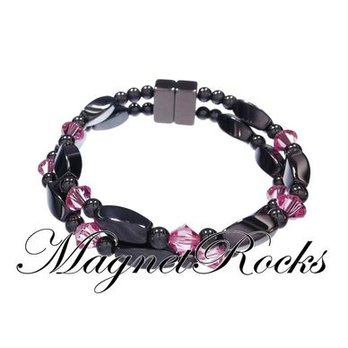 Magnetic Rose Bracelet features Rose Crystal by Swarovski® and Magnetic Jewelry Clasps.