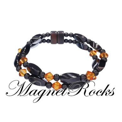 Magnetic Tangerine Bracelet features Tangerine Crystal by Swarovski® and Magnetic Jewelry Clasps.